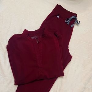 FIGS Zamora & Rafaela Burgundy set